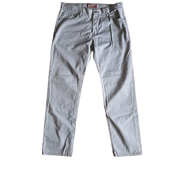 ARIZONA Men's Slim Straight 100% Cotton Gray Pants - Picture 1 of 11